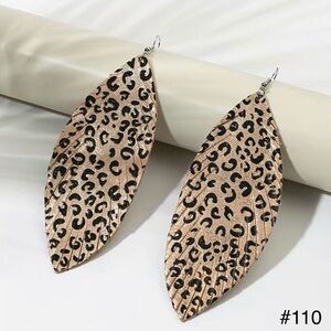 #110 | Leopard Leather Fringe Dangle Earrings